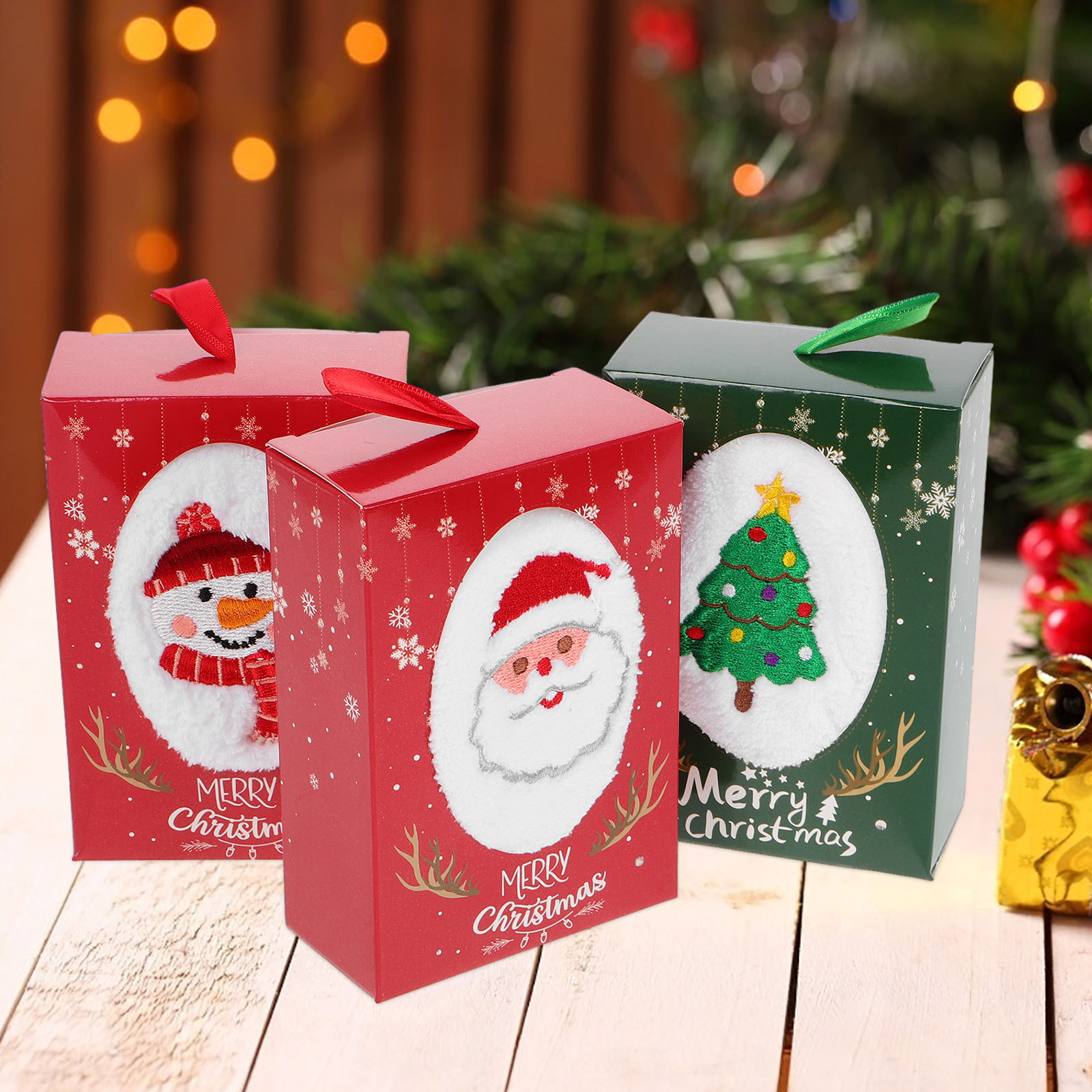 Home Textiles Towel Set - 3Pcs Christmas Hand Towel Set Holiday