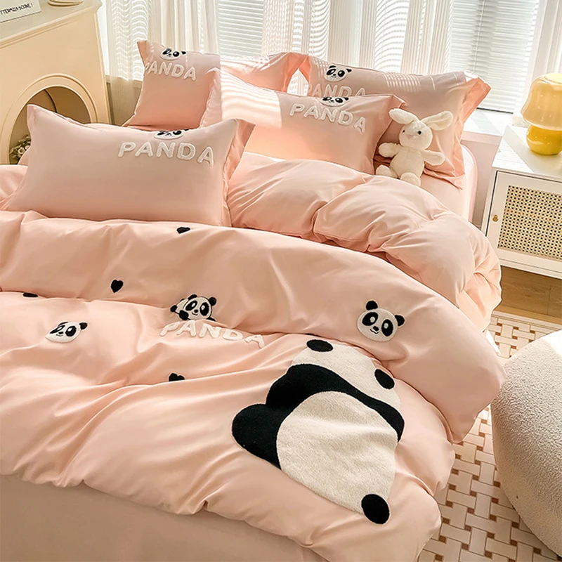 Home Textiles Towel Set - Korean Panda Towel Embroidery Bed Sets