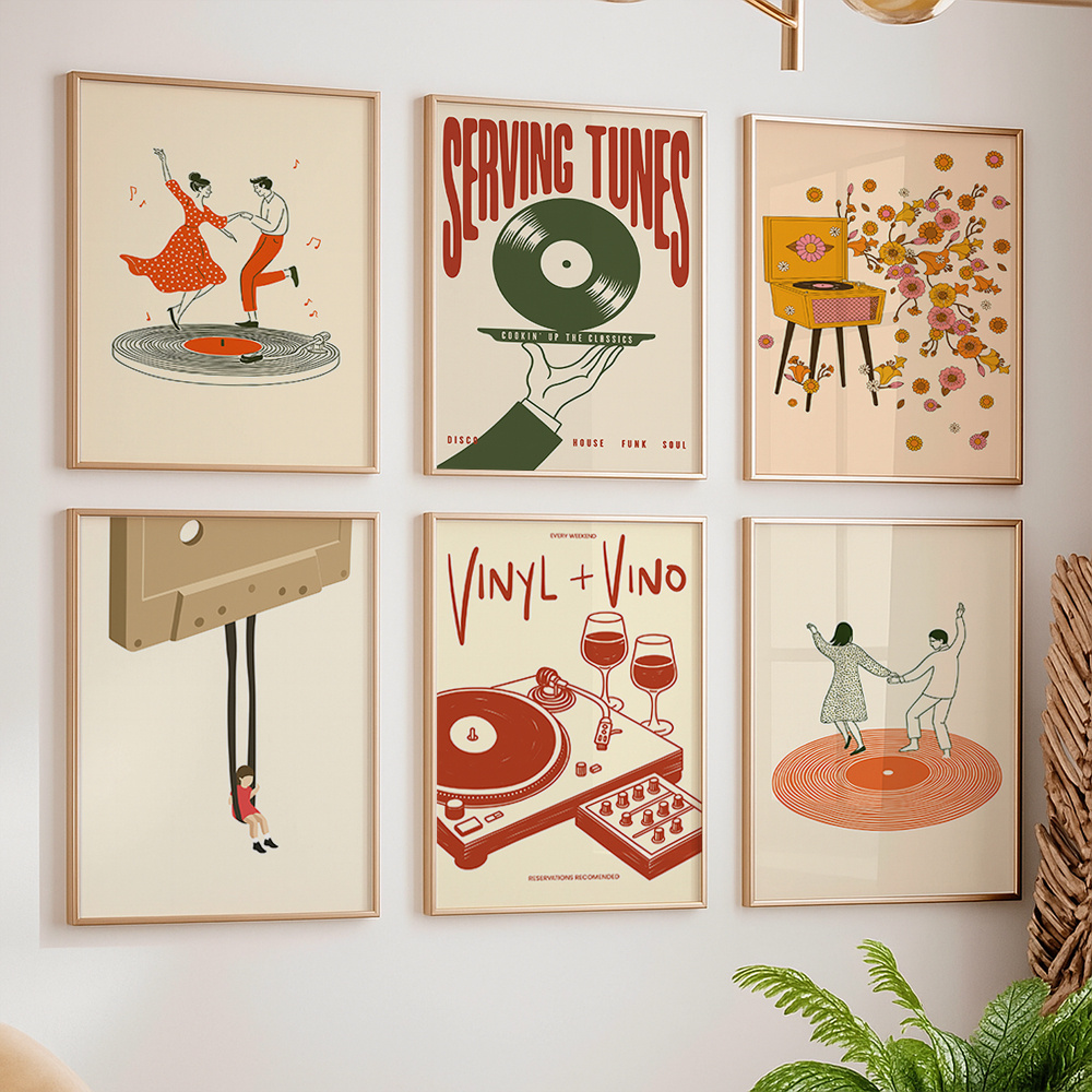 Vintage Home Textiles - 1pc Vintage Music Canvas Poster Unframed