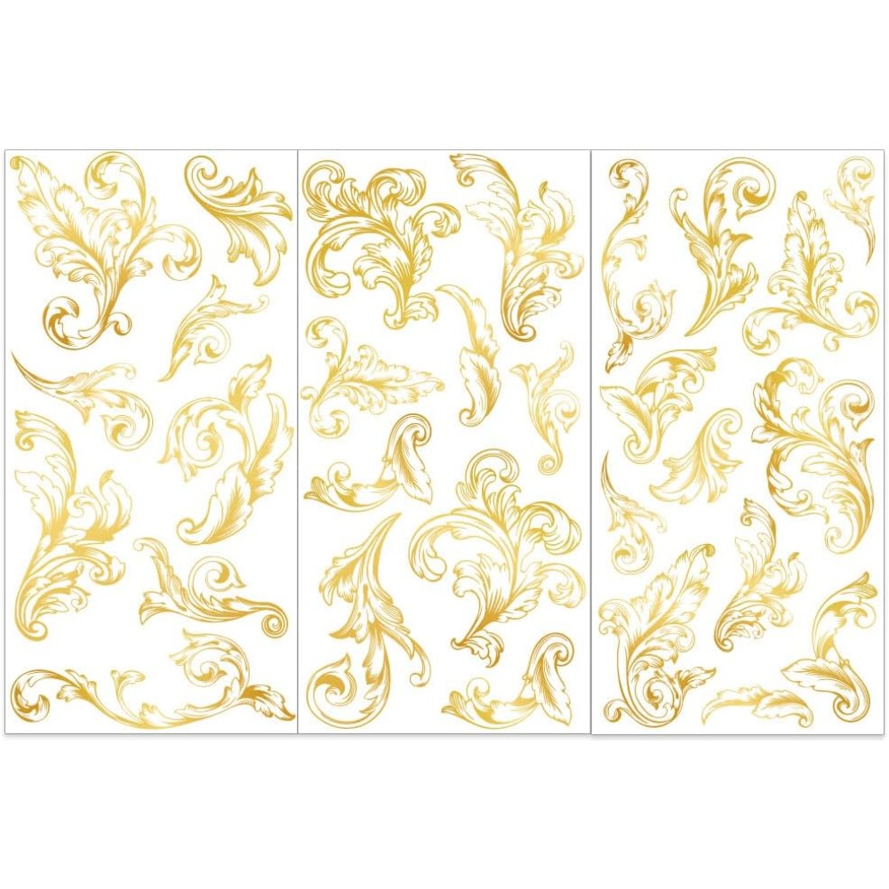 Vintage Home Textiles - 3pcs/Set Damask Rub on Transfers for