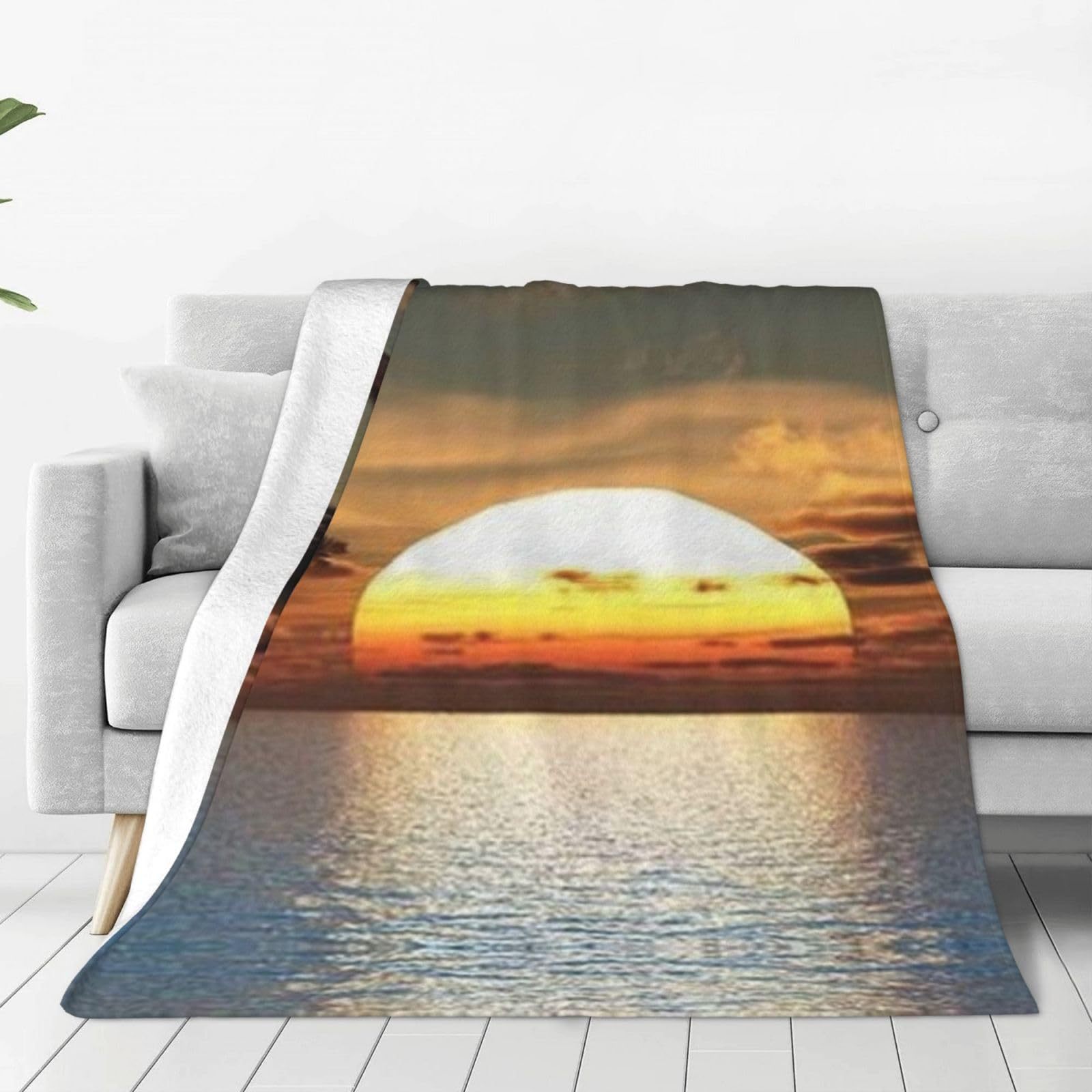 Sunrise Home Textiles & Apparel - Tropical Ocean Sunrise Printed Blanket for