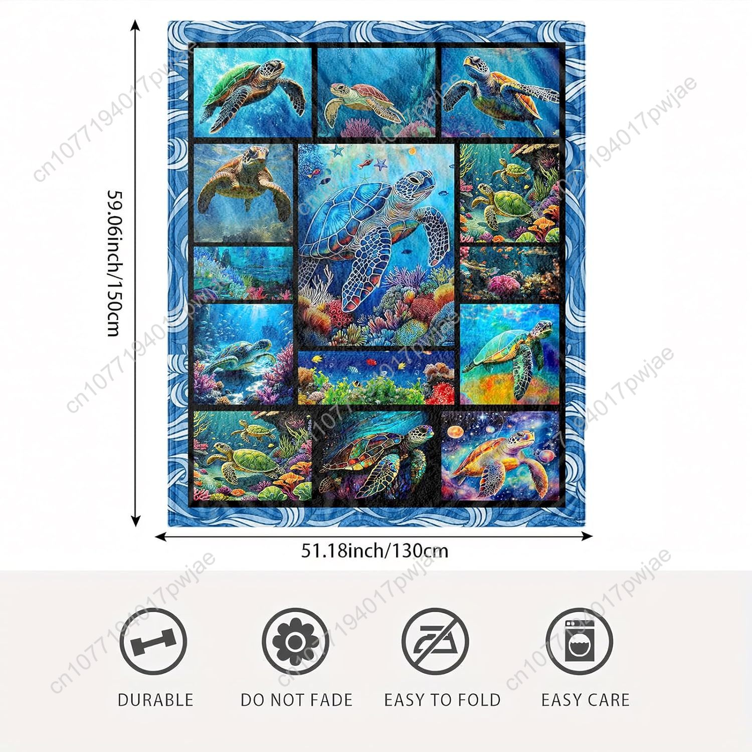 Sea Turtle Flannel Throw Blank - đánh giá và giá Quality Home Textiles