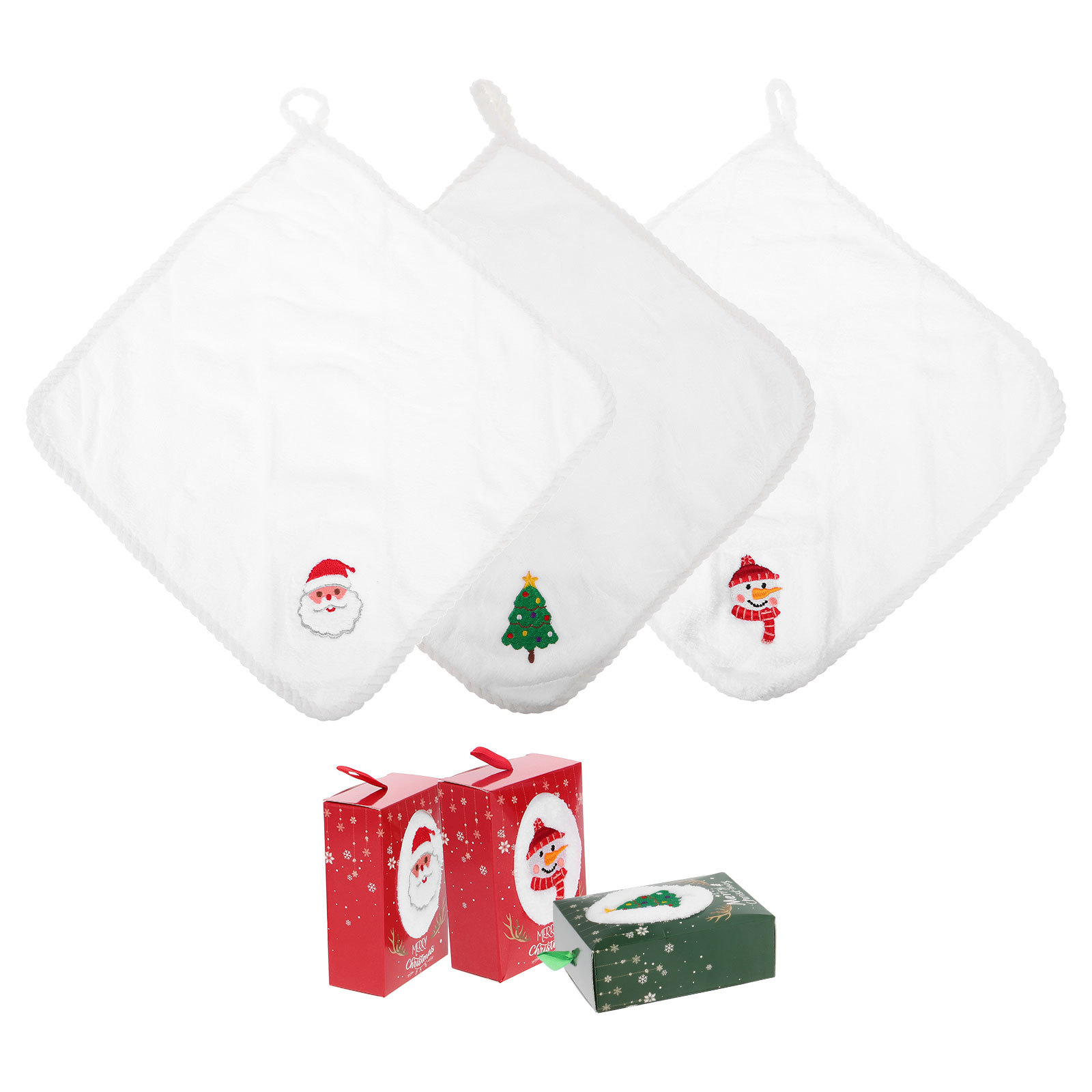 3Pcs Christmas Hand Towel Set  - đánh giá và giá Home Textiles Towel Set