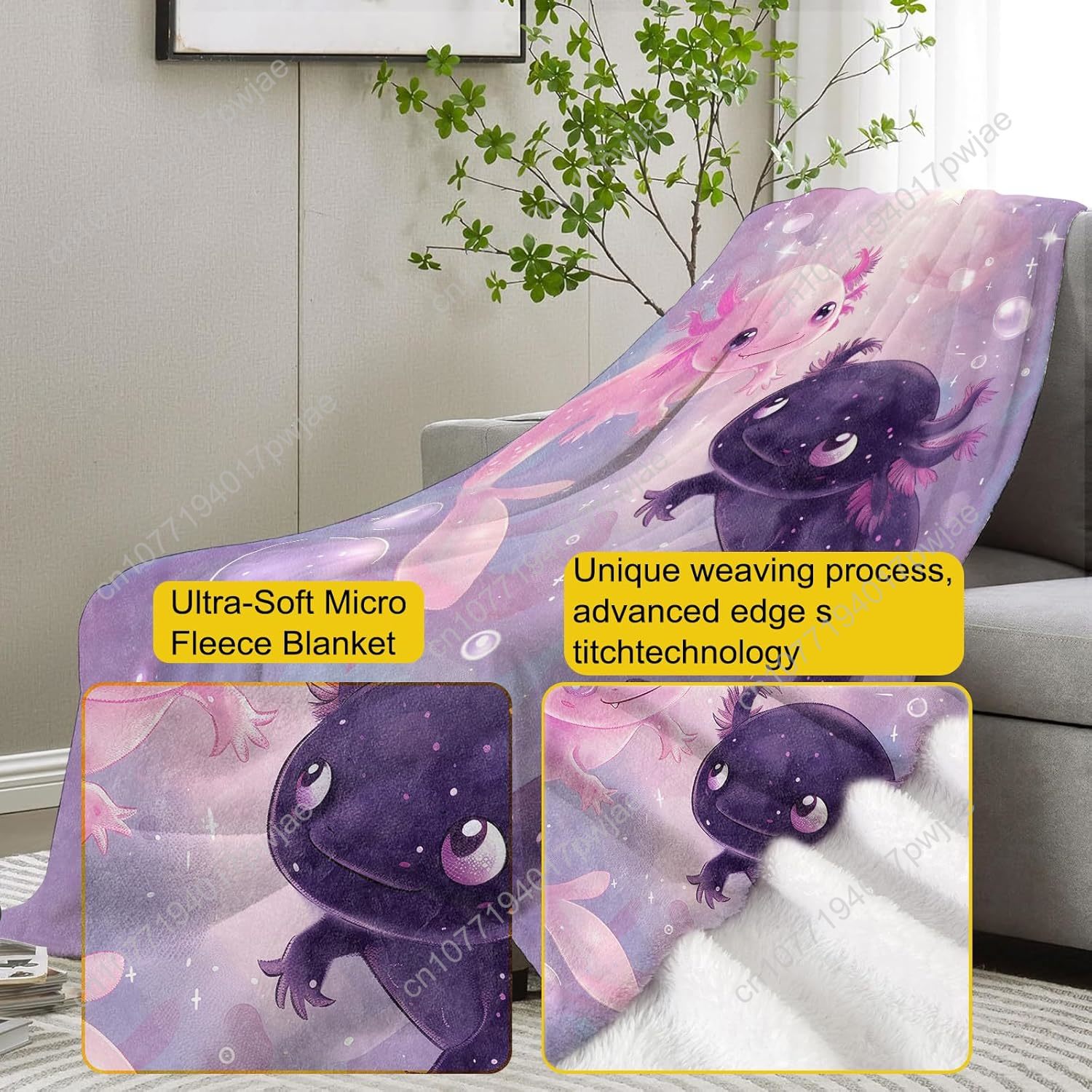 Axolotl Blanket Cute Axolotls  - đánh giá và giá Quality Home Textiles