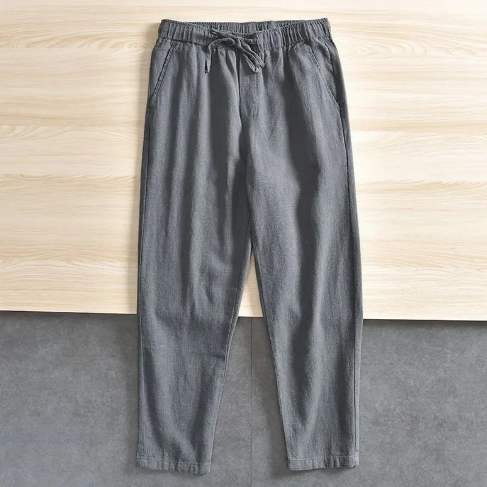 Men's Cotton Linen Pants Solid - đánh giá và giá Home Textiles Store