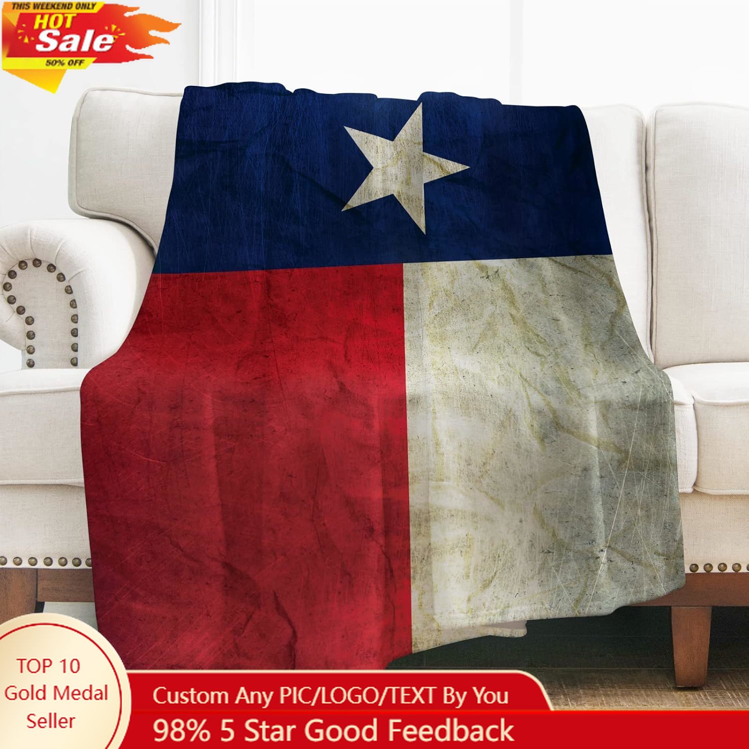 Levens Texas Flag Throw Blanke - đánh giá và giá Quality Home Textiles