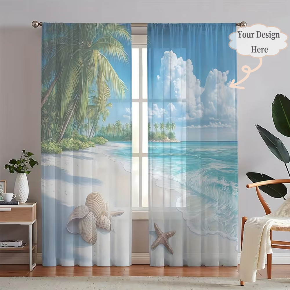 Custom 2D Flat 2pcs Sheer Curt - đánh giá và giá Home Textiles & Decorations