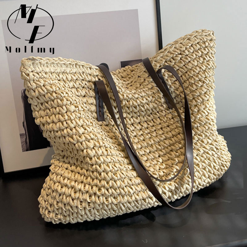 Straw Woven Tote Bags Casual L - đánh giá và giá Home Textiles Store