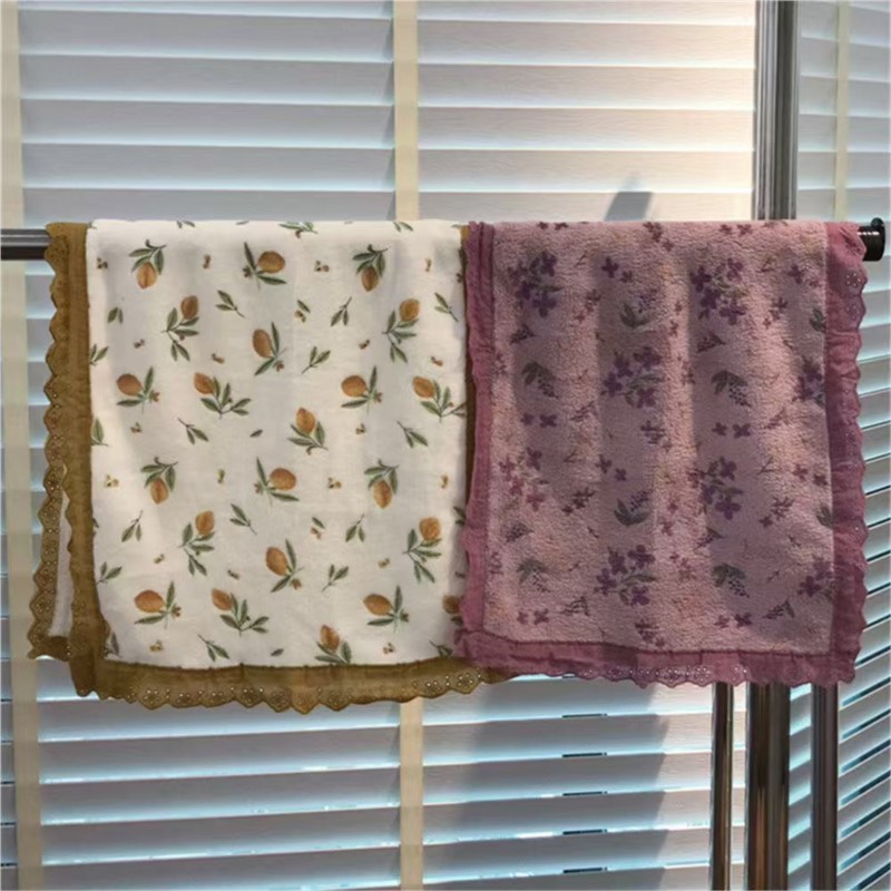 Couple Style Towel With Lace F - đánh giá và giá Home Textiles Towel Set