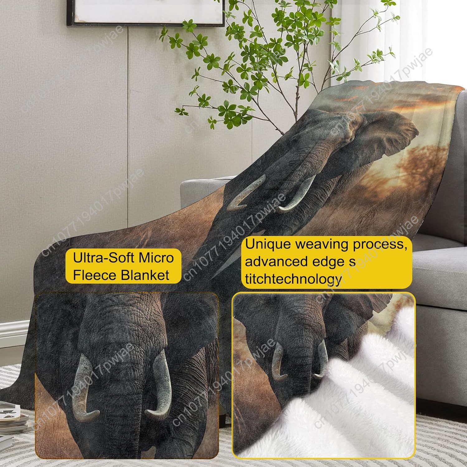 Elephant Fleece Blanket, Reali - đánh giá và giá Quality Home Textiles