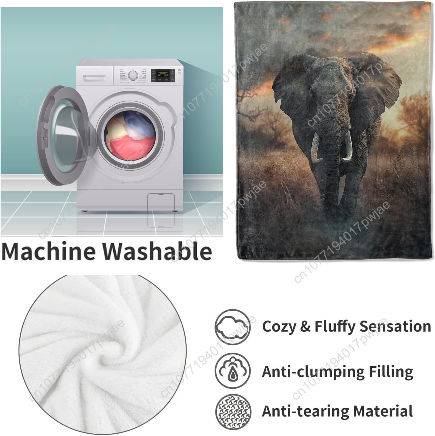 Elephant Fleece Blanket, Reali - đánh giá và giá Quality Home Textiles