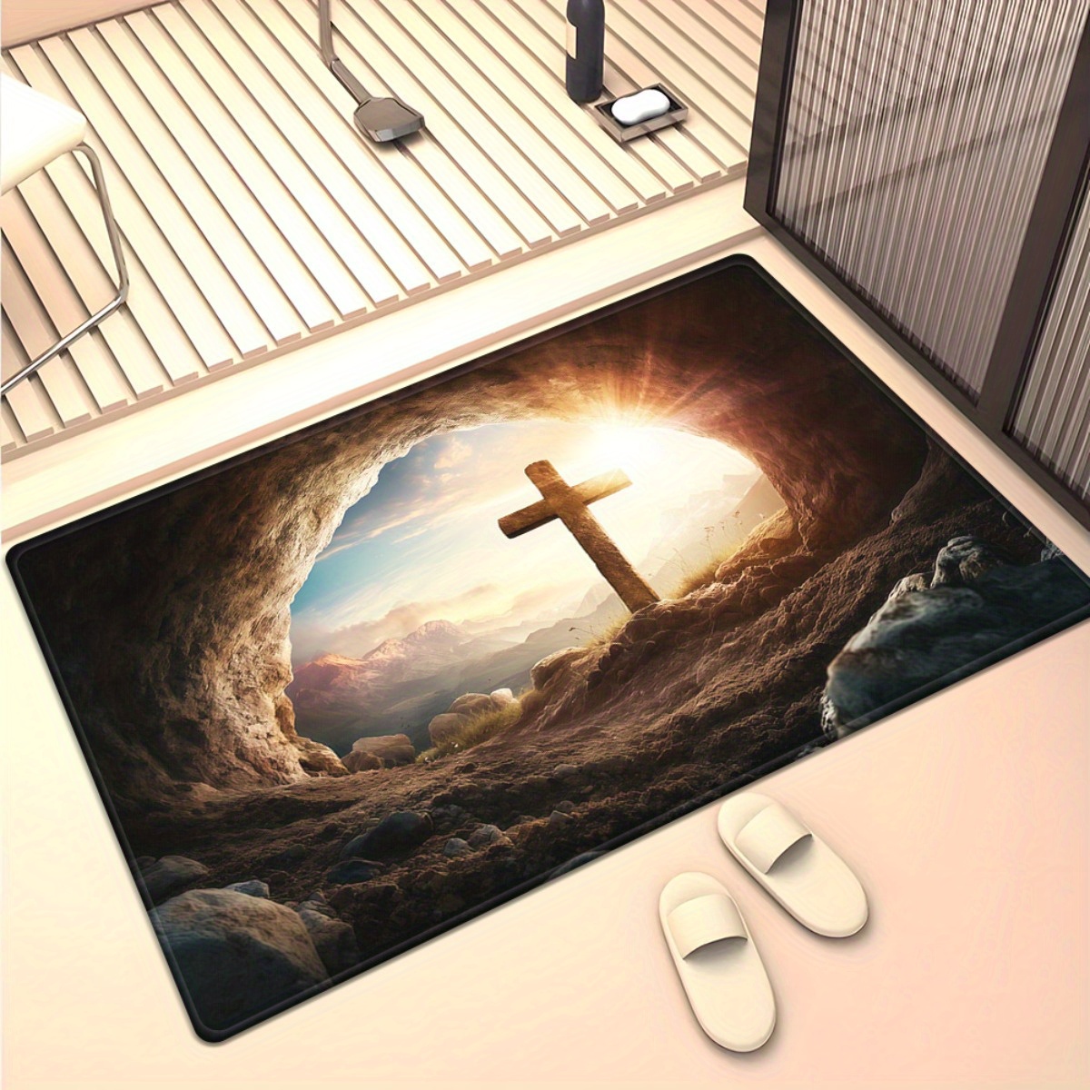 Religious cross cave rug spiri - đánh giá và giá Sunrise Home Textiles & Apparel