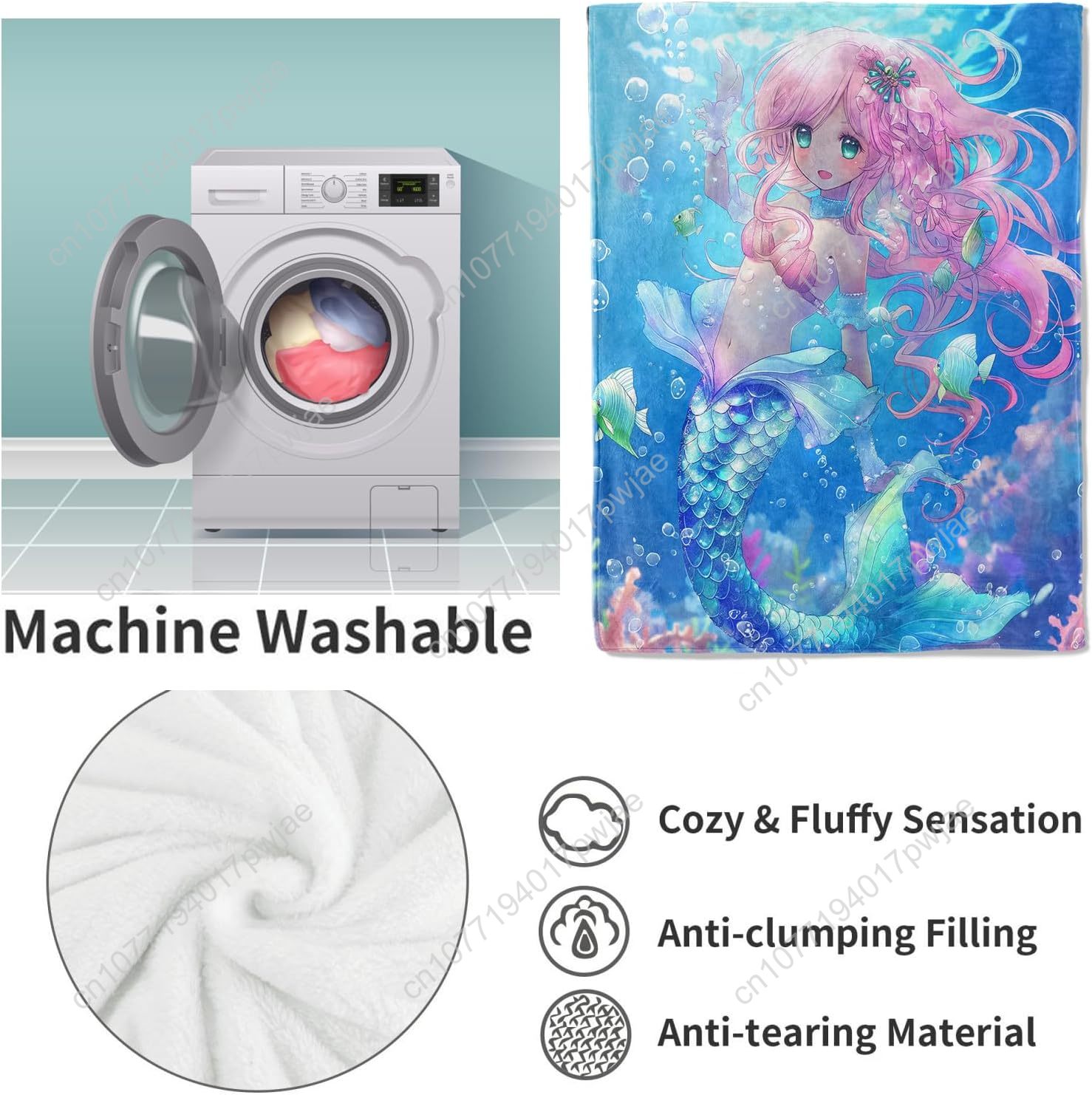 Cute Mermaid Blanket Cartoon F - đánh giá và giá Quality Home Textiles