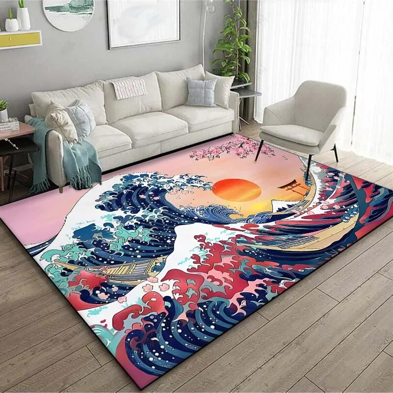 Japanese Art Kanagawa Waves Ca - đánh giá và giá Japanese Home Textiles
