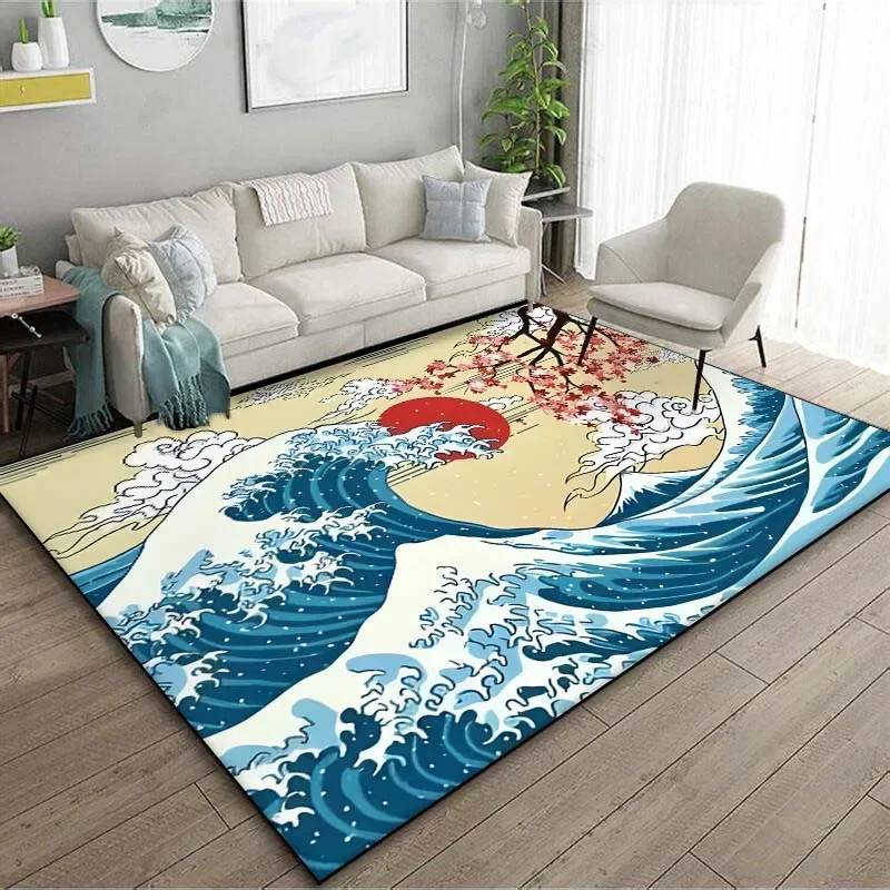 Japanese Art Kanagawa Waves Ca - đánh giá và giá Japanese Home Textiles