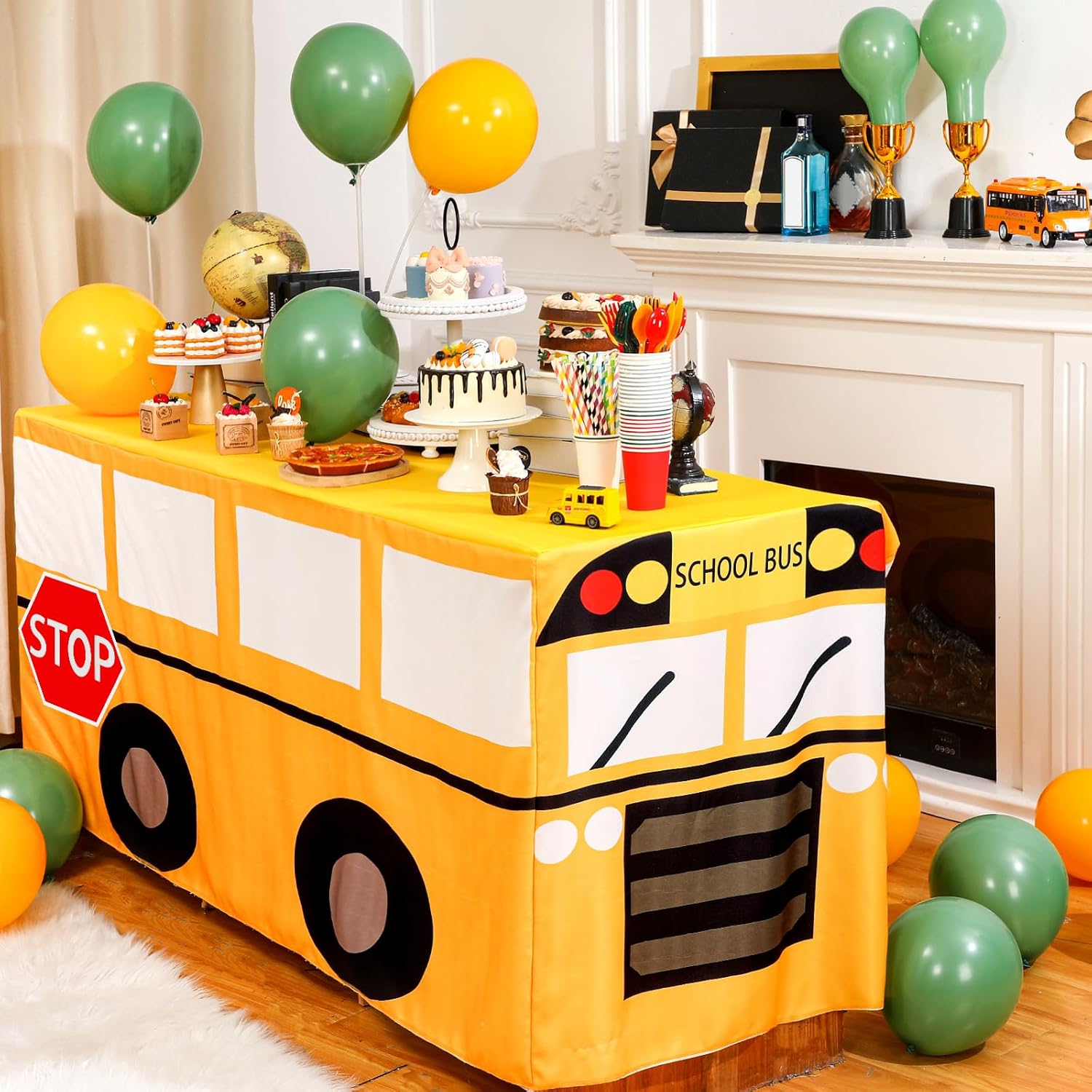 Cartoon School Bus Tablecloth  - đánh giá và giá Home Textiles Today News