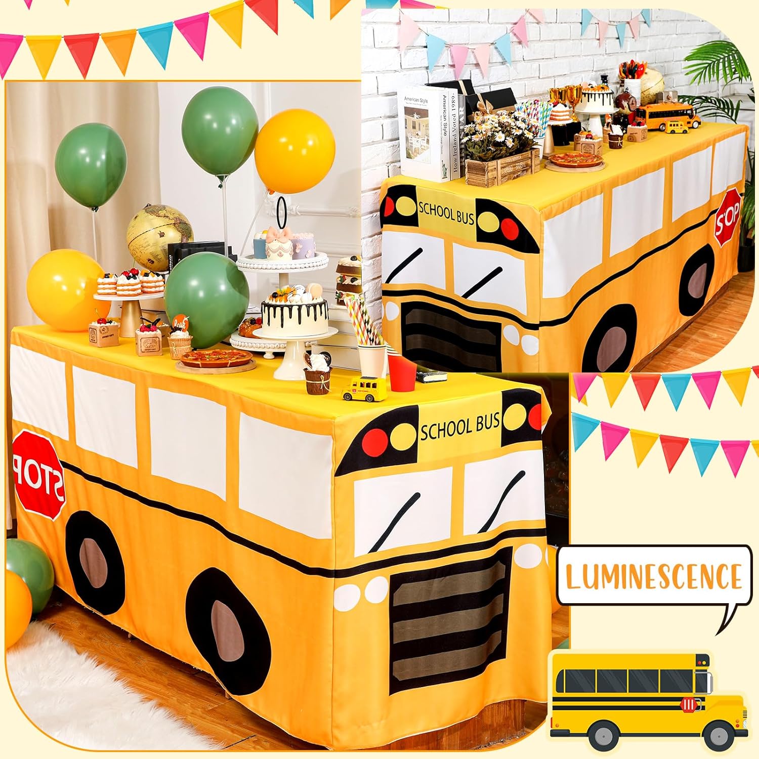 Cartoon School Bus Tablecloth  - đánh giá và giá Home Textiles Today News