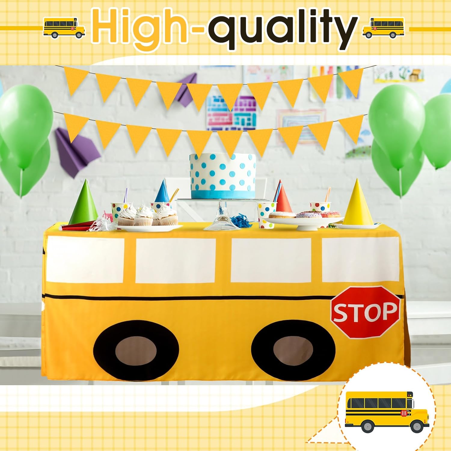 Cartoon School Bus Tablecloth  - đánh giá và giá Home Textiles Today News