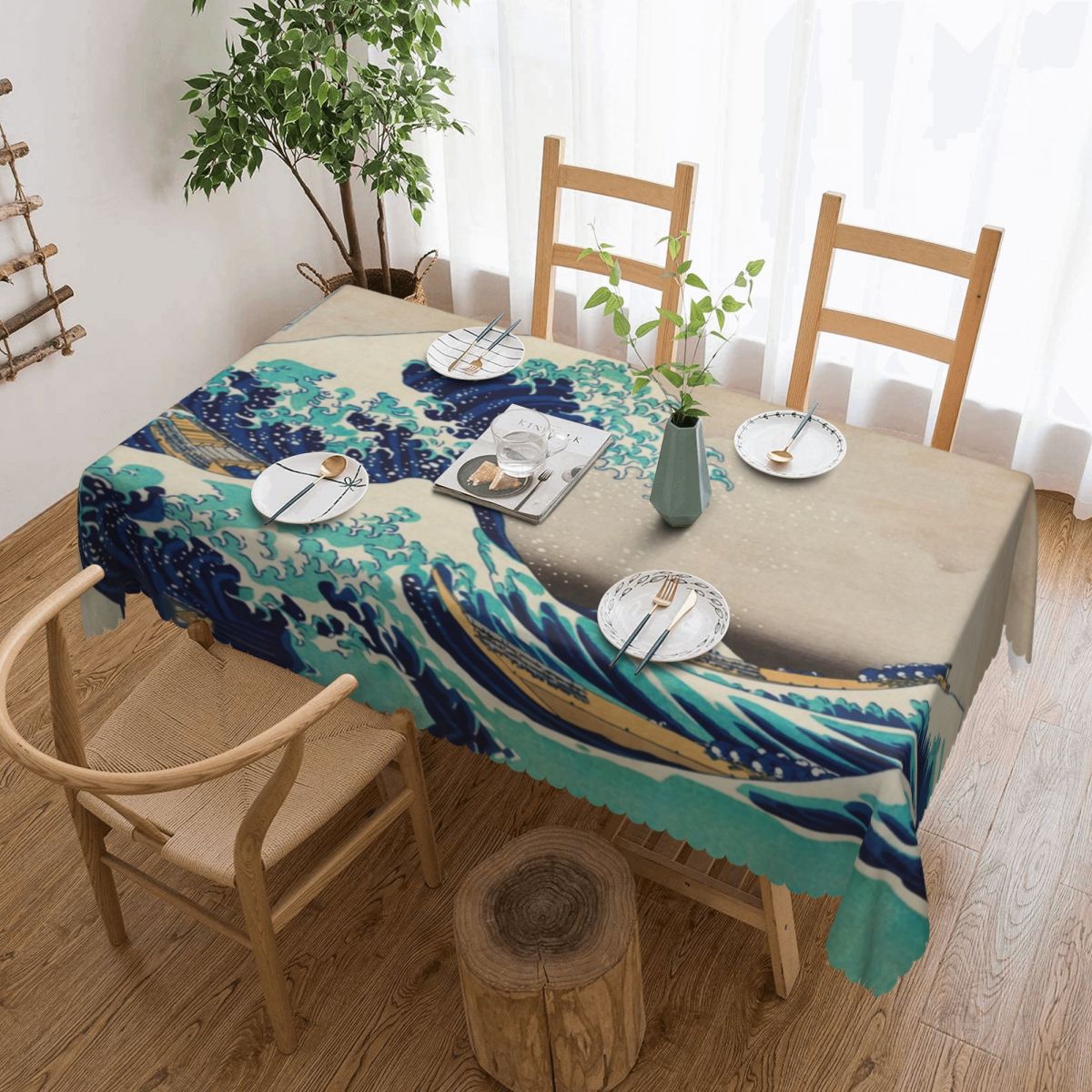 Great Wave Off Kanagawa Vintag - đánh giá và giá Japanese Home Textiles