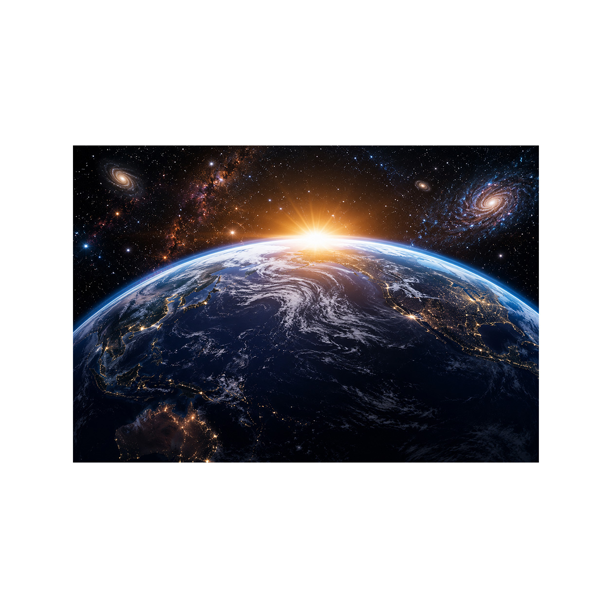 3D Space Earth Sunrise Wall Mu - đánh giá và giá Sunrise Home Textiles & Apparel